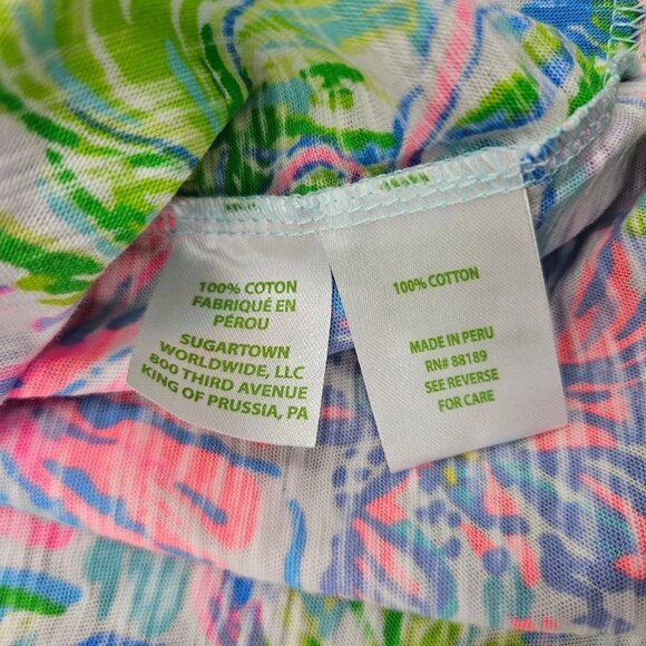 NWT Lilly Pulitzer Women's XL Etta V-Neck Top T-Shirt Lilly Loves Hawaii Aloha - Picture 4 of 4